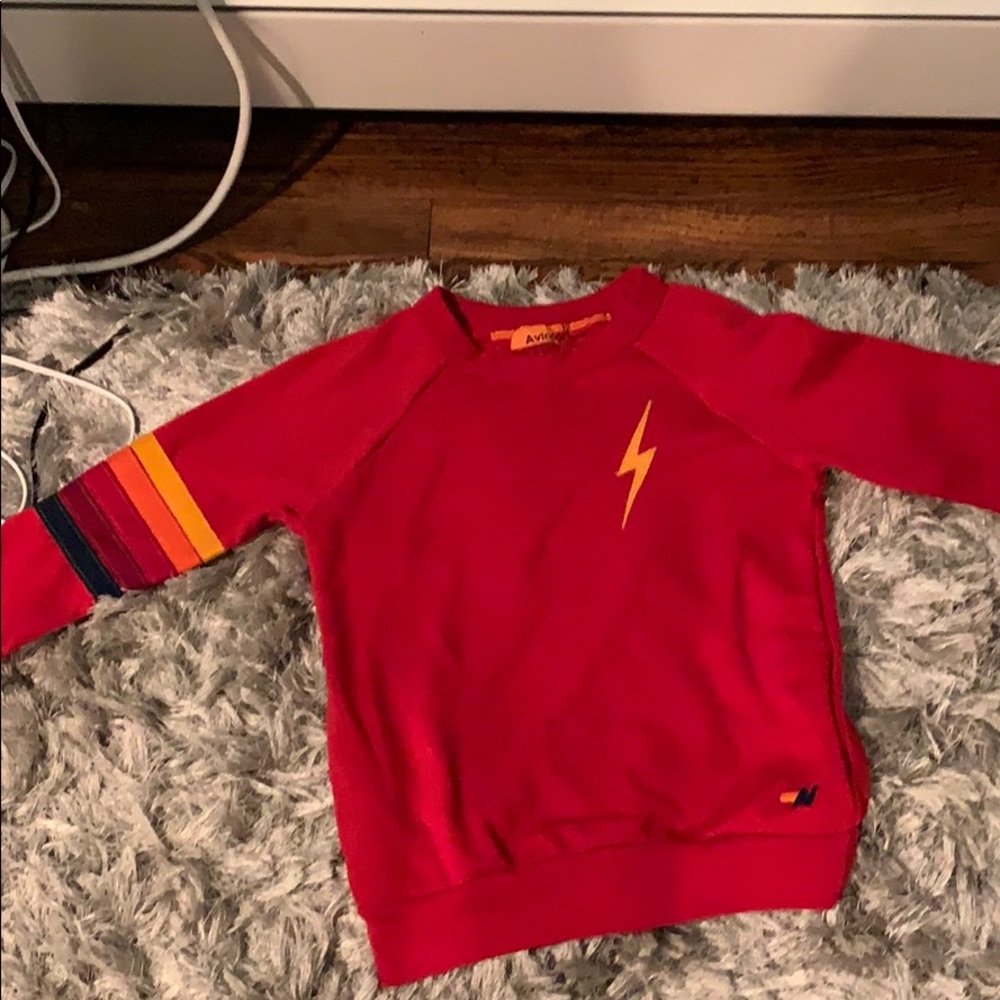 Aviator nation red crew hoodie